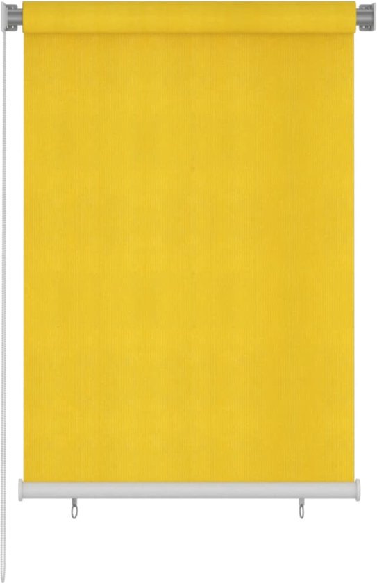vidaXL - Rolgordijn - voor - buiten - 100x140 - cm - HDPE - geel
