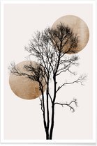 JUNIQE - Poster Sun And Moon Hiding Gold -40x60 /Ivoor