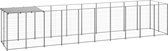 vidaXL - Hondenkennel - 6,05 - m² - staal - zilverkleurig
