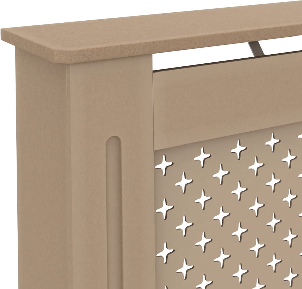 Copritermosifone Tidyard In MDF Laccato - 112x19x81 Cm - Marrone - Design A Nido D'Ape Con Piano Portaoggetti