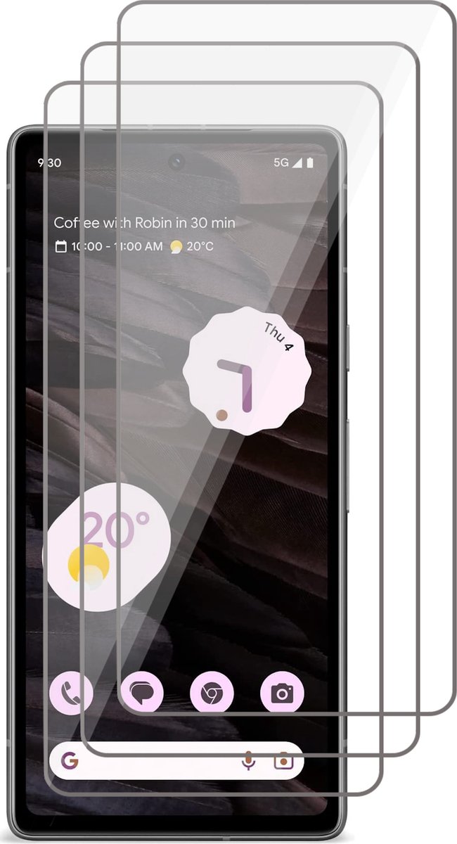 Screenprotector geschikt voor Google Pixel 7a - 3x Gehard Glas Screen Protector GlassGuard