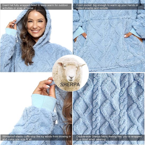 BTONGE Sweat À Capuche Femme Homme Surdimensionné, Super Doux Pull