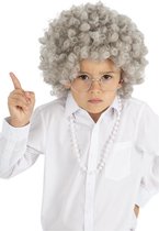 Smiffy's - Bejaard Kostuum - Krullenpruik Oma Kind - Grijs - Carnavalskleding - Verkleedkleding