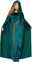 Smiffy's - Middeleeuwen & Renaissance Kostuum - Luxe Groene Cape Dame Van Adel Norah Vrouw - Groen - One Size - Halloween - Verkleedkleding