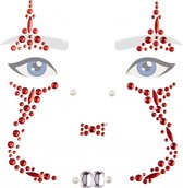 Face & Body Jewels - Gezicht Sticker Halloween Red Horror Clown - Pennywise