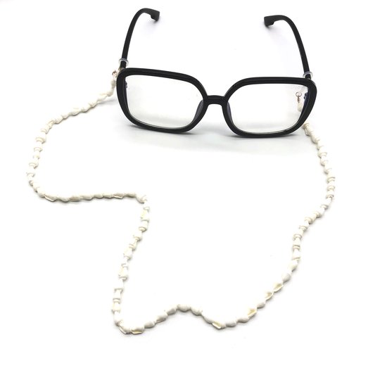 Brillenkoord - Brilkoord - Brilketting - Bril accessoires - 60 cm - Witte Schelpjes