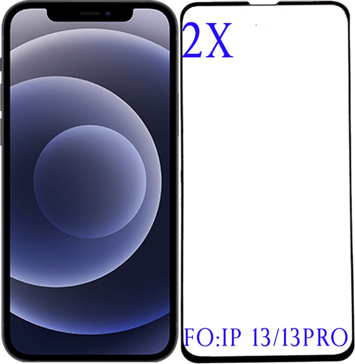 Sanmai IPhone 13/13PRO Screenprotector bescherming glas geschikt geschikt voor Screenprotector Beschermglas Glazen bescherming 2 stuks