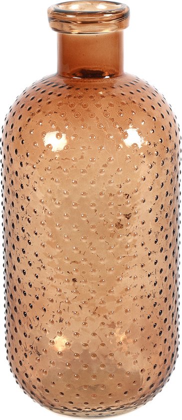 Countryfield Bloemenvaas Cactus Dots - lichtbruin transparant - glas - D15 x H35 cm