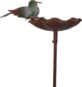 Vogelvoeder tuinsteker metaal vogel bakje