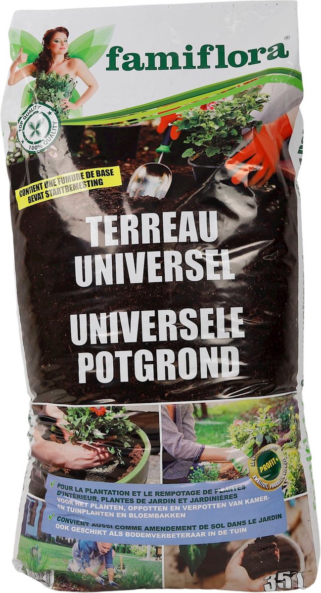 Bol.com Famiflora potgrond universeel - 35l - Inhoud: 35L - Met startbemesting - Geschikt voor tuinplanten & kamerplanten aanbieding