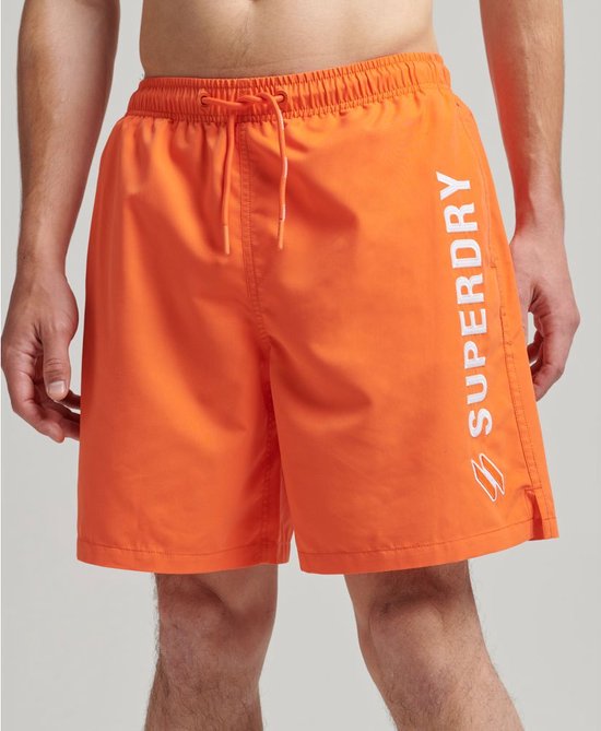 SUPERDRY Code Applque 19Inch Short de Bain Hommes - Orange - S