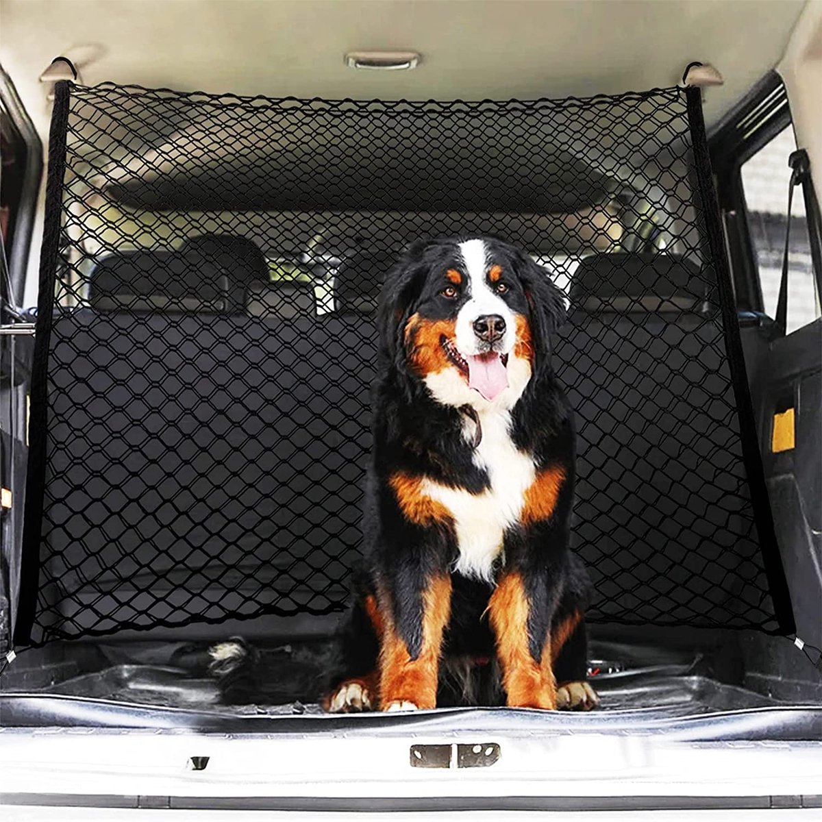 DELITLS Barrière de voiture réglable pour chien - Isolation de voiture -  Filet de coffre pour protection des animaux de compagnie - Universel pour