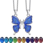 Collier Bixorp Friends BFF pour 2 avec Papillon Change de couleur ! - Couleur argent - Collier de l'amitié
