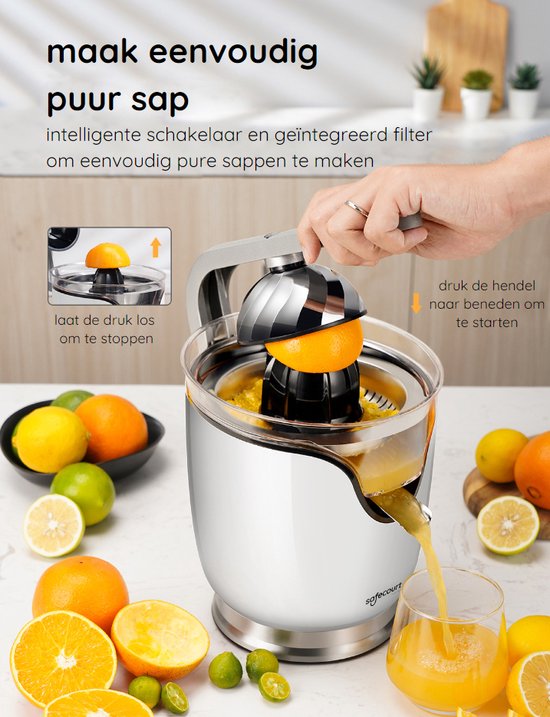 Presse-agrumes Électrique inox avec embout Citron ou Oranges