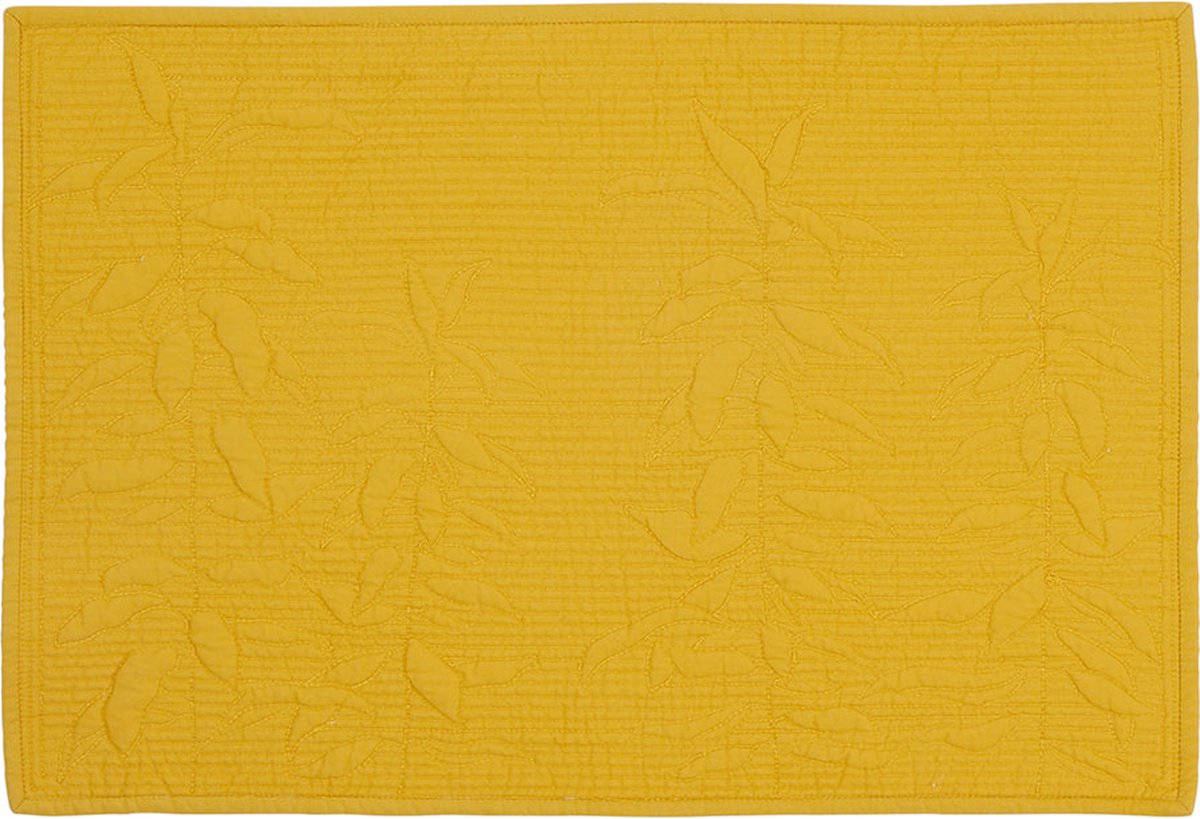 Placemat Boutis - Twee stuks Mosterd geel - 48 x 38 cm - 100% katoen - Cote Table