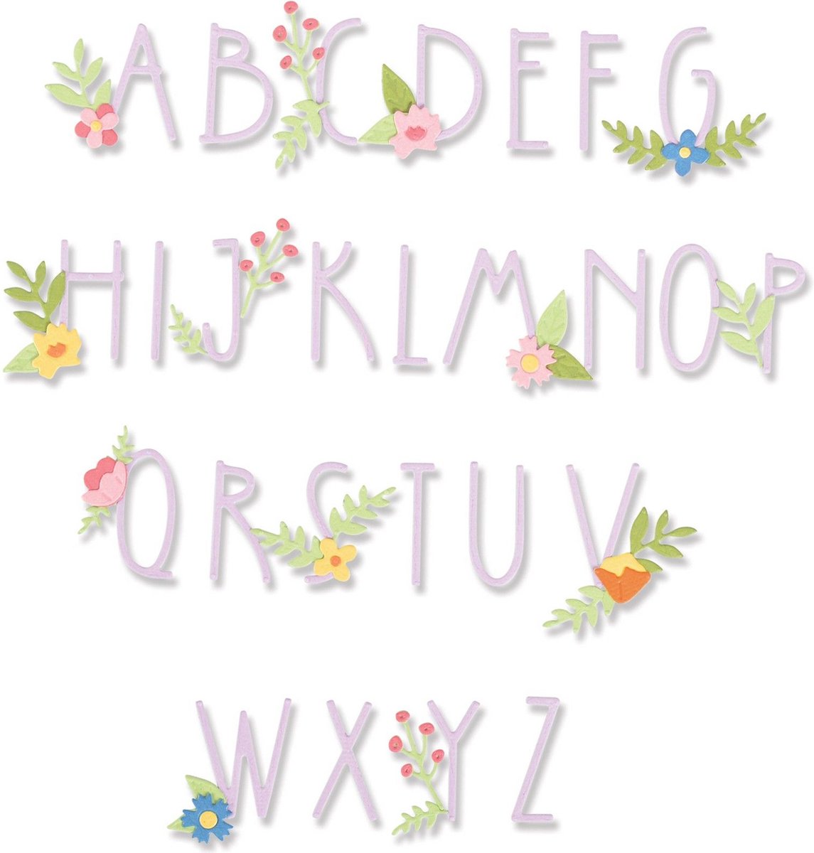 Sizzix Thinlits Die Set Floral Alphabet by Alexis Trimble