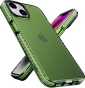 IYUPP Hoesje Geschikt voor iPhone 14 Hoesje - Shockproof Back Cover - Armor Groen Transparant