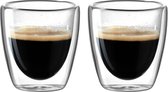 Geschenkset dubbelwandige Espressoglazen Duo 100 ml - 2 Stuks