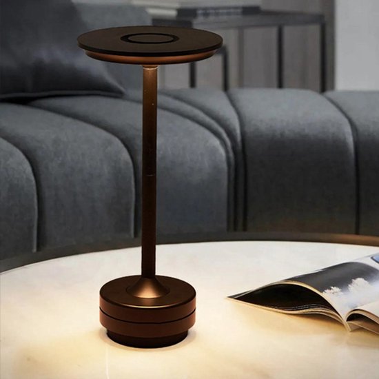 Lampe de table ronde avec capteur de mouvement PIR - Avec piles