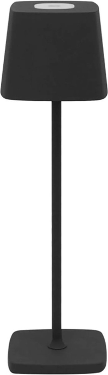 Sfeerverlicht® Oplaadbare Tafellamp - Vierkant - Dimbaar - 38 cm - Zwart
