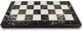 Schaakbord hout - Maat 37cm - Inklapbaar - Antislip pads - Zwarte marmer print - Los schaakbord