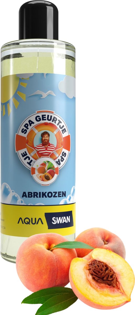 Aquaswan Abrikozen-Perzik Spa Geur - een zintuigelijk avontuur voor jouw bubbelbad! - Spa geur fruit - Spa geuren - Heerlijk geuren voor spa, Jacuzzi of hottub - Spa geur fles 250 ml
