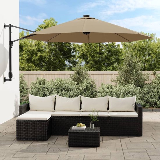 Garden Impressions zweefparasol Hawaii taupe kleurig doek - 300x300 cm – vtwonen