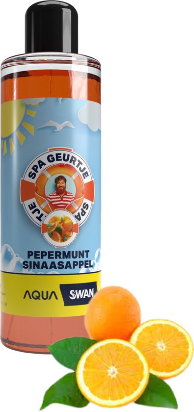 Aquaswan Sinaasappel-Munt Spa Geur - Een fruitig avontuur vol sprankeling en verkwikking! Heerlijke geur geschikt voor: opblaasbare spa, whirlpool, hot tub en bad - Spa Geur Fruit (Sinaasappel) Fles 250 ml