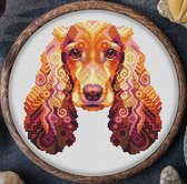 Borduurpakket Mandala APS - Cocker Spaniel - hond - telpatroon om zelf te borduren