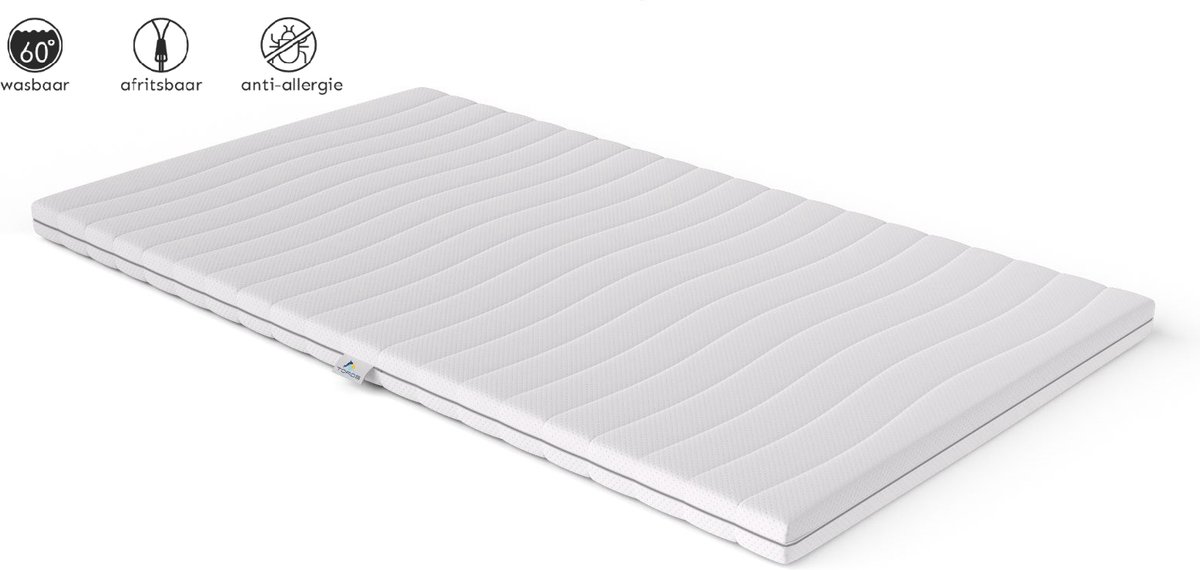 Toppermatras 180 x 200 - Topper Hotel XXL - Koudschuim HR55 9cm dik - Bamboo Luxe Tijk - 180 x 200