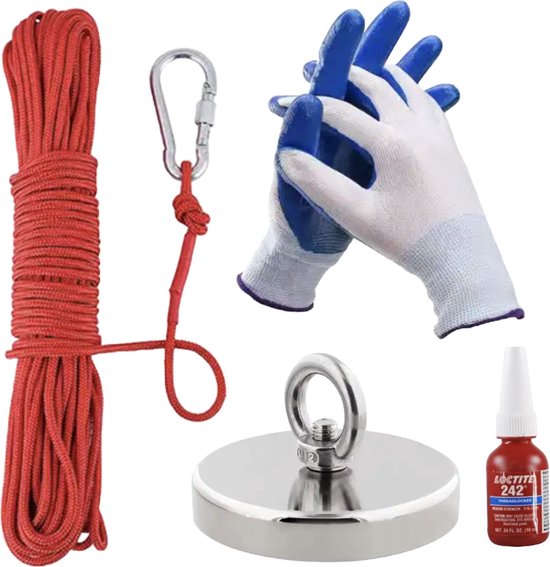 Magneet sterk met haak, 47 mm, 15 kg hechtkracht, 5 st