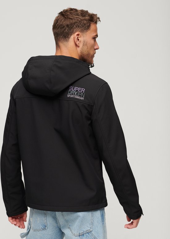 Superdry Hooded Soft Shell Jacket Heren Jas Black Maat L