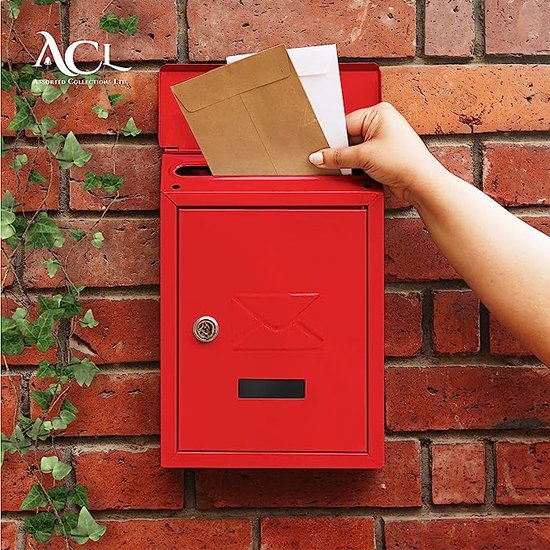 ACL rode brievenbus, huisbeveiliging, weerbestendig en duurzaam,  wandbrievenbus,... | bol.com