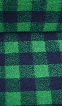 Wol teddy ruiten groen en zwart1 meter - modestoffen voor naaien - stoffen