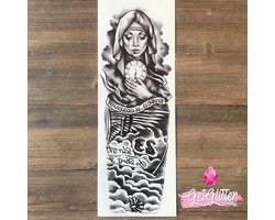 GetGlitterBaby® - Tattoo Sleeve / Tijdelijke Henna Plak Tattoos / Nep Tatoeage voor Volwassenen / Fake Temporary Tattoo Sticker - Maria