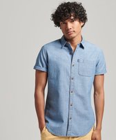 Superdry Vintage Loom Shirt Met Korte Mouwen Blauw 2XL Man