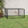 vidaXL - Hondenkennel - 4 - panelen - 100x50 - cm - gepoedercoat - staal - zwart