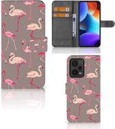 Hoesje met naam Xiaomi Redmi Note 12 Pro Plus Wallet Book Case Flamingo