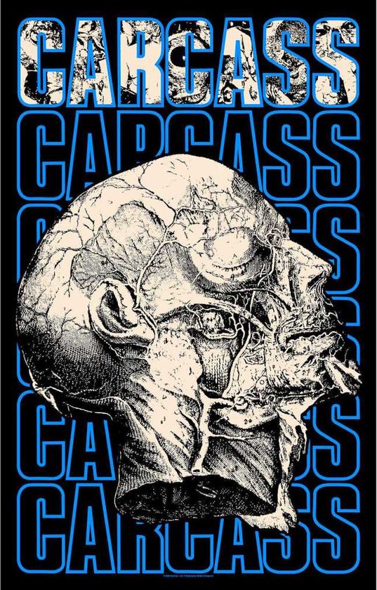 Carcass - Necro Head Textiel Poster - Multicolours