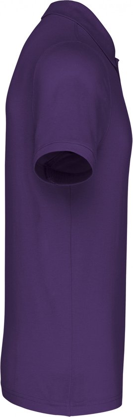 Polo Heren 4XL Kariban Kraag met knopen Korte mouw Purple 100% Katoen
