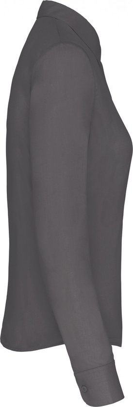 Blouse Dames XL Kariban Lange mouw Urban Grey 65% Polyester, 35% Katoen