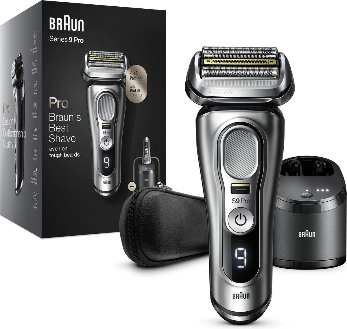 Braun Series 9 9467cc Wet & Dry Scheerapparaat met scheerblad Trimmer Zwart, Grijs