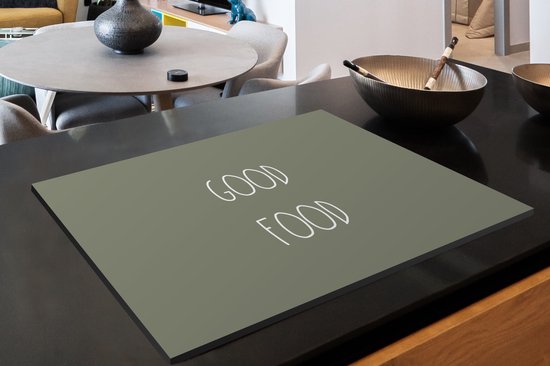 KitchenYeah® Inductie beschermer 80x52 cm - Quotes - Spreuken - Good food - Keuken - Kookplaataccessoires - Afdekplaat voor kookplaat - Inductiebeschermer - Inductiemat - Inductieplaat mat