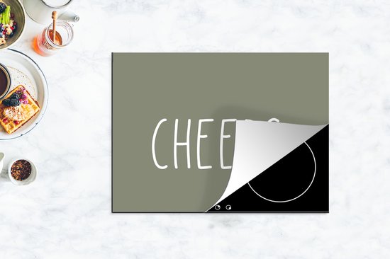 KitchenYeah® Inductie beschermer 70x52 cm - Quotes - Spreuken - Cheers - Keuken - Drinken - Kookplaataccessoires - Afdekplaat voor kookplaat - Inductiebeschermer - Inductiemat - Inductieplaat mat