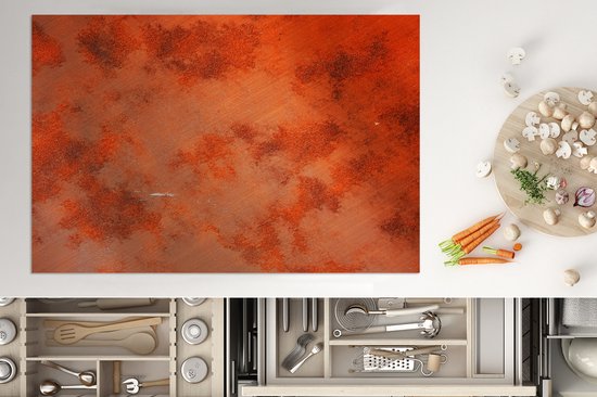 KitchenYeah® Inductie beschermer 77x51 cm - IJzer - Vintage - Roest print - Inductie beschermer - Inductie fornuis - Kookplaataccessoires - Afdekplaat voor kookplaat - Inductiebeschermer - Inductiemat - Inductieplaat mat