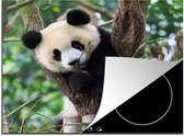 KitchenYeah® Inductie beschermer 59x52 cm - Panda - Dieren - Jungle - Natuur - Kookplaataccessoires - Afdekplaat voor kookplaat - Inductiebeschermer - Inductiemat - Inductieplaat mat