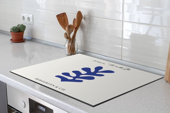 KitchenYeah® Inductie beschermer 65x52 cm - Abstract - Blauw - Kunst - Matisse - Kookplaataccessoires - Afdekplaat voor kookplaat - Inductiebeschermer - Inductiemat - Inductieplaat mat