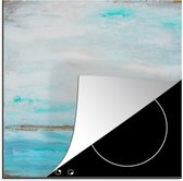 KitchenYeah® Inductie beschermer 78x78 cm - Verf - Schilderij - Abstract - Blauw - Kookplaataccessoires - Afdekplaat voor kookplaat - Inductiebeschermer - Inductiemat - Inductieplaat mat