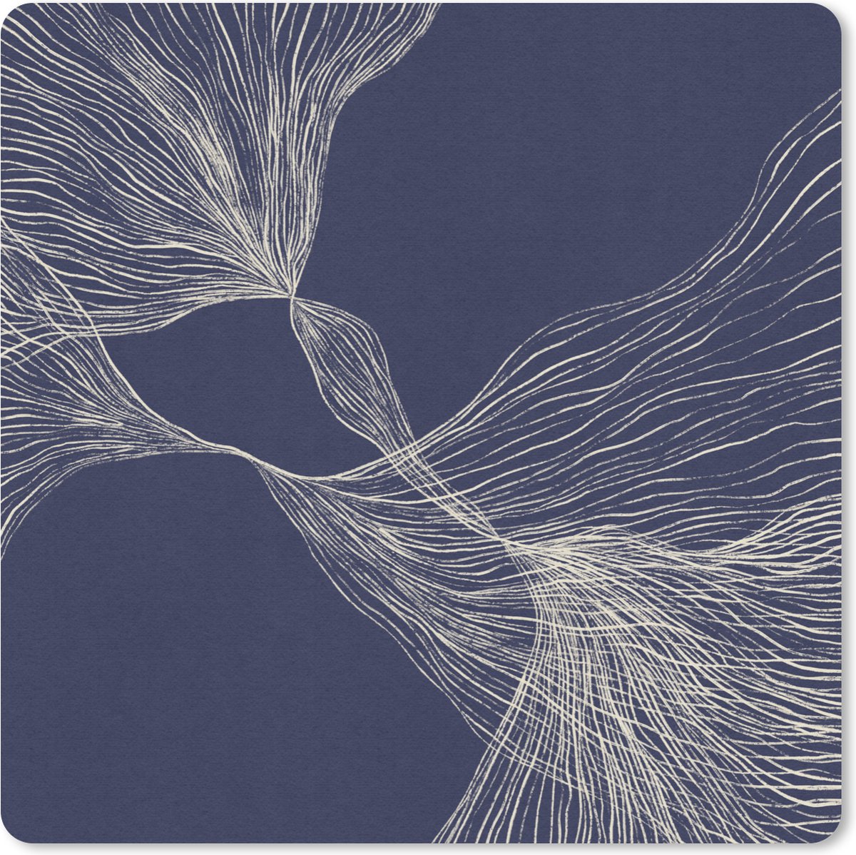 Muismat 20x20 cm - Mousepad Line art - Abstract - Blauw - Lijnen - Muismatten