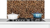 Spatscherm keuken 100x50 cm - Kookplaat achterwand Luxe - Dierenprint - Luipaard - Muurbeschermer - Spatwand fornuis - Hoogwaardig aluminium